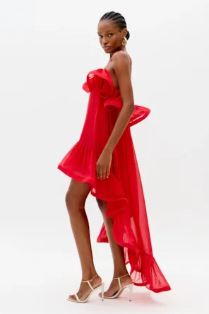 Vestido Mullet Com Babados LANÇA PERFUME 