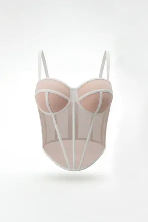 Top Corpete em Tule Estruturado SAHOCO