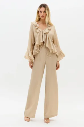 Calça Wide Leg Cintura Alta LANÇA PERFUME 