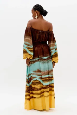 Saia Super Midi Ampla Estampada LANÇA PERFUME 