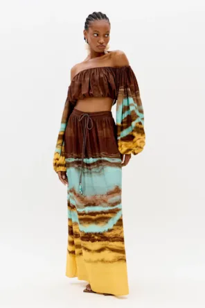 Saia Super Midi Ampla Estampada LANÇA PERFUME 