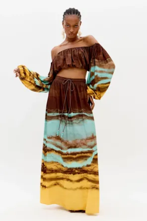 Top Ombro A Ombro Cropped Estampada LANÇA PERFUME 