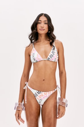 Biquíni Triangular FRACTAL NAME Branco LANÇA PERFUME 