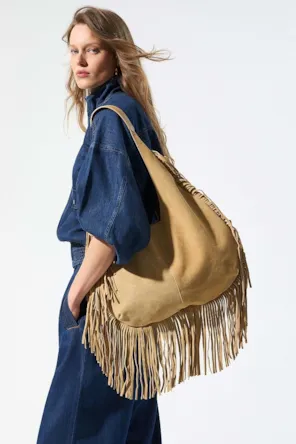 Mala  de ombro com franjas