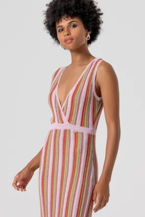 Vestido longo de malha sem mangas com lurex FRACOMINA 