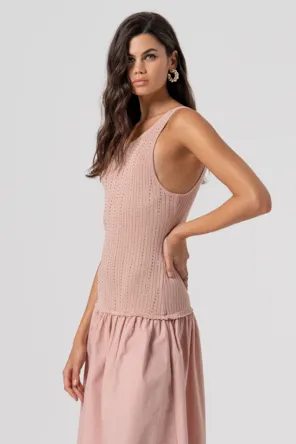 Vestido longo de corte regular confeccionado em tecido mist FRACOMINA 