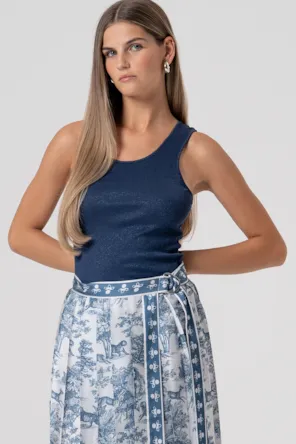 Saia midi envelope evasê com estampa conceitual FRACOMINA 