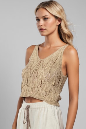 Top Curto de Malha Trabalhada GOA GOA 