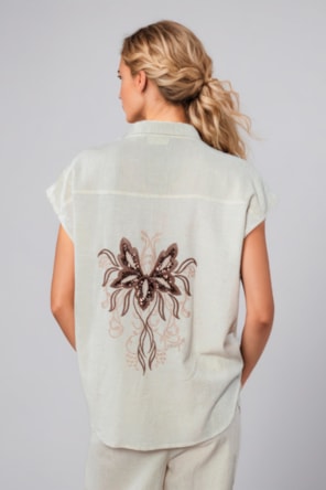Camisa cavas bordada GOA GOA 