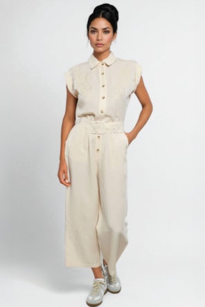 Macacão Bordado com Cinto GOA GOA 