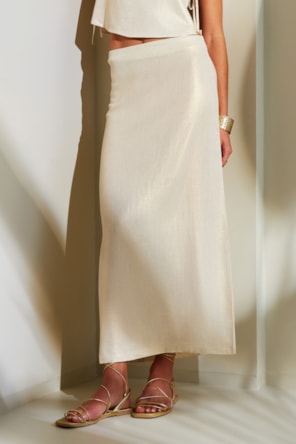 Saia Comprida de Corte Direito com Brilho GOA GOA 