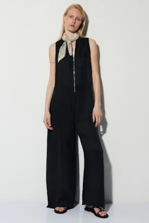 Macacão sem mangas com fecho frontal de fecho BSB