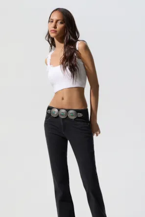 Top cropped de tricô sem mangas BSB