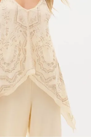 Top Alongada De Alças Com Aplicações LANÇA PERFUME