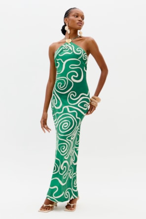 Vestido Lycra GREEN SPIRAL HARMONY Verde - Lança Perfume