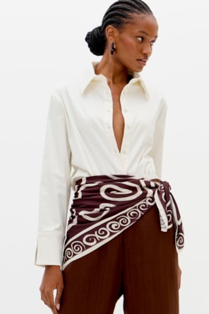 Lenço SPIRCAL Quadrado Castanho - Lança Perfume