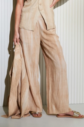 Calças Fluidas de Cintura Subida