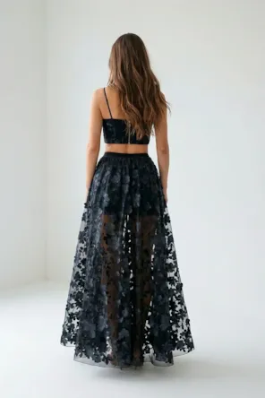  Top Cropped Bordado Floral SAHOCO 