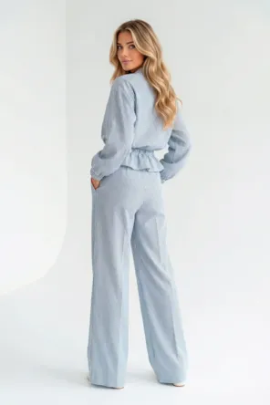 Camisa às Riscas com Cordão na Cintura SAHOCO