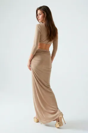 Vestido Longo com Brilho Subtil SAHOCO