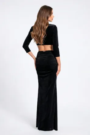 Vestido Longo com Brilho Subtil SAHOCO 