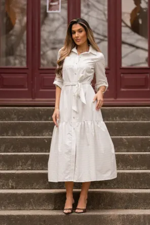 Vestido Camiseiro com Brilhos SAHOCO 