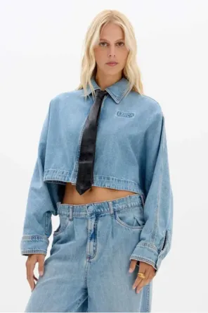 Camisa/Casaco Cropped Com Manga Longa LANÇA PERFUME 
