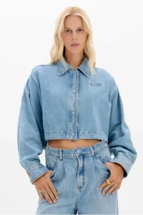 Camisa/Casaco Cropped Com Manga Longa LANÇA PERFUME 