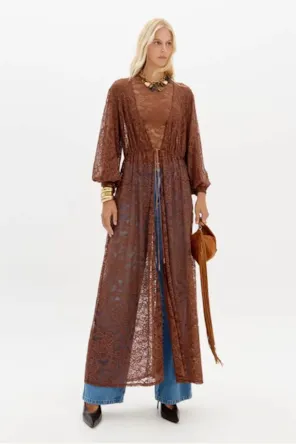 Túnica Kaftan Alongado De Renda LANÇA PERFUME 