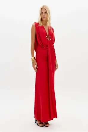 Vestido Longo Decote Com Metal LANÇA PERFUME 