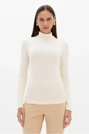 Blusa Gola Alta Com Manga Longa LANÇA PERFUME 