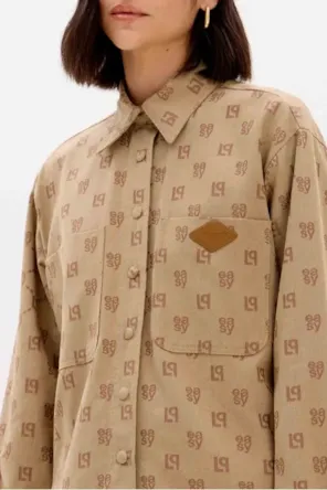 Camisa Oversized Manga Longa Monograma