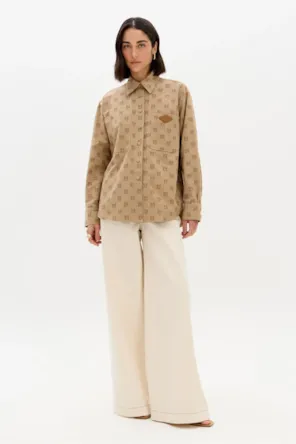 Camisa Oversized Manga Longa Monograma