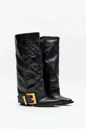 Bota Couro Fold Over Com Fivela LANÇA PERFUME 