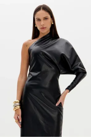 Vestido Ombro único super Mid LANÇA PERFUME 