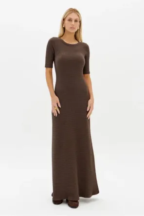 Vestido Super Midi Com Manga Curta LANÇA PERFUME 