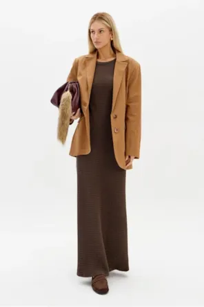 Vestido Super Midi Com Manga Curta LANÇA PERFUME 