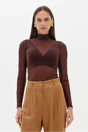 Blusa Manga Longa E Gola Alta LANÇA PERFUME 