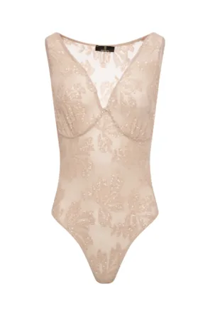 Body sem mangas de corte justo com bordados FRACOMINA 
