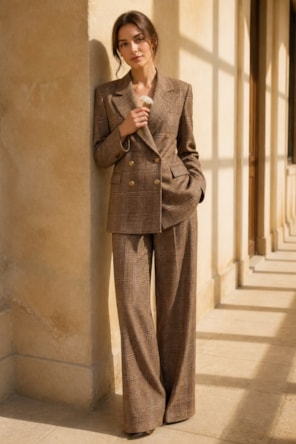 Blazer de corte regular, com abotoamento simples e estampa Príncipe de Gales Fracomina 
