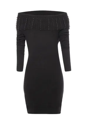 Vestido curto de malha com modelagem justa FRACOMINA 