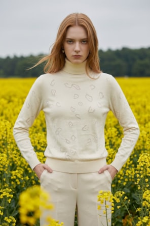 Camisola de malha gola branca FRACOMINA