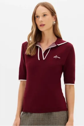 Camisola  De Tricô Gola Polo LANÇA PERFUME 