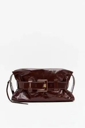 Mala Clutch Couro Com Maxi Fivela LANÇA PERRFUME 