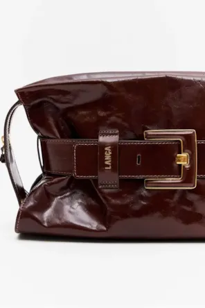 Mala Clutch Couro Com Maxi Fivela LANÇA PERRFUME 