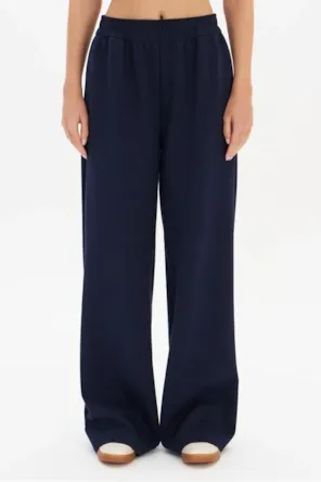 Calça Wide Leg Cintura Alta De Moleto LANÇA PERFUME 