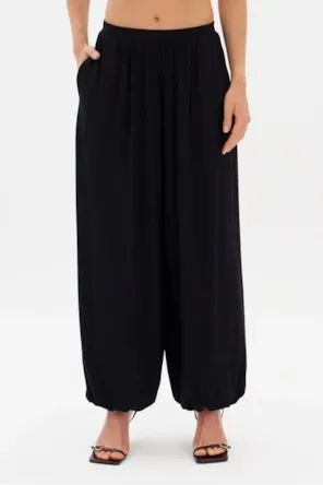 Calça Balloon Cintura Alta De Malha Leve LANÇA PERFUME 