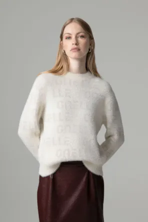 Camisola de gola redonda com personalização em jacquard GAELLE PARIS 