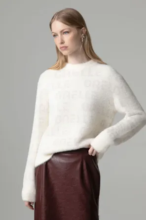 Camisola de gola redonda com personalização em jacquard GAELLE PARIS 