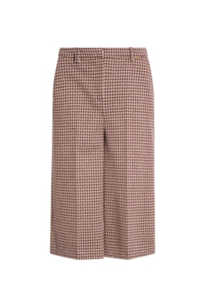 Calça cropped de corte regular confeccionada em tecido pied de poule FRACOMINA 